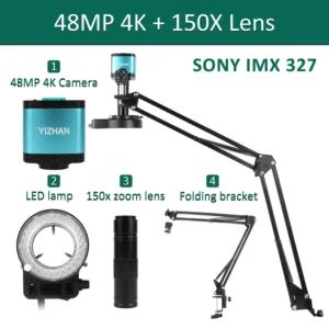 4K Microscope Camera Lens LED Light