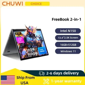 FreeBook 2-in-1 Laptop IntelN150 13.4'' Touch Notebook