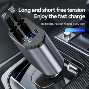 4 in 1 Retractable Car Cigarette Lighter Adapter