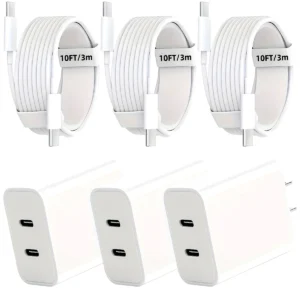 Dual Port C Charger With 10FT USB C Fast Charging Cable