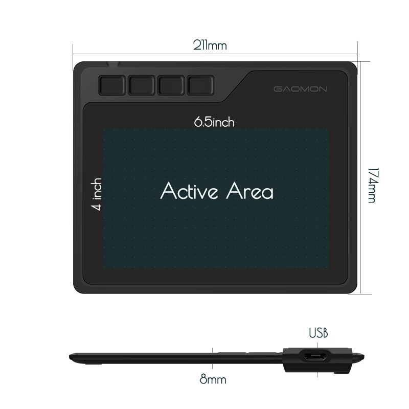 S620 6.5x4 Inch Digital Graphic Tablet - Image 3