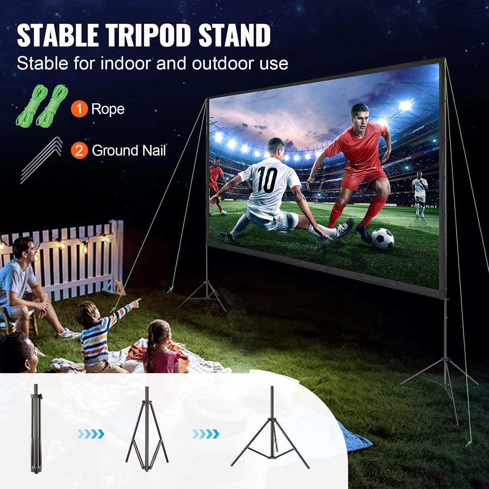 SucceBuy Projector Screen w/ Stand - Image 4
