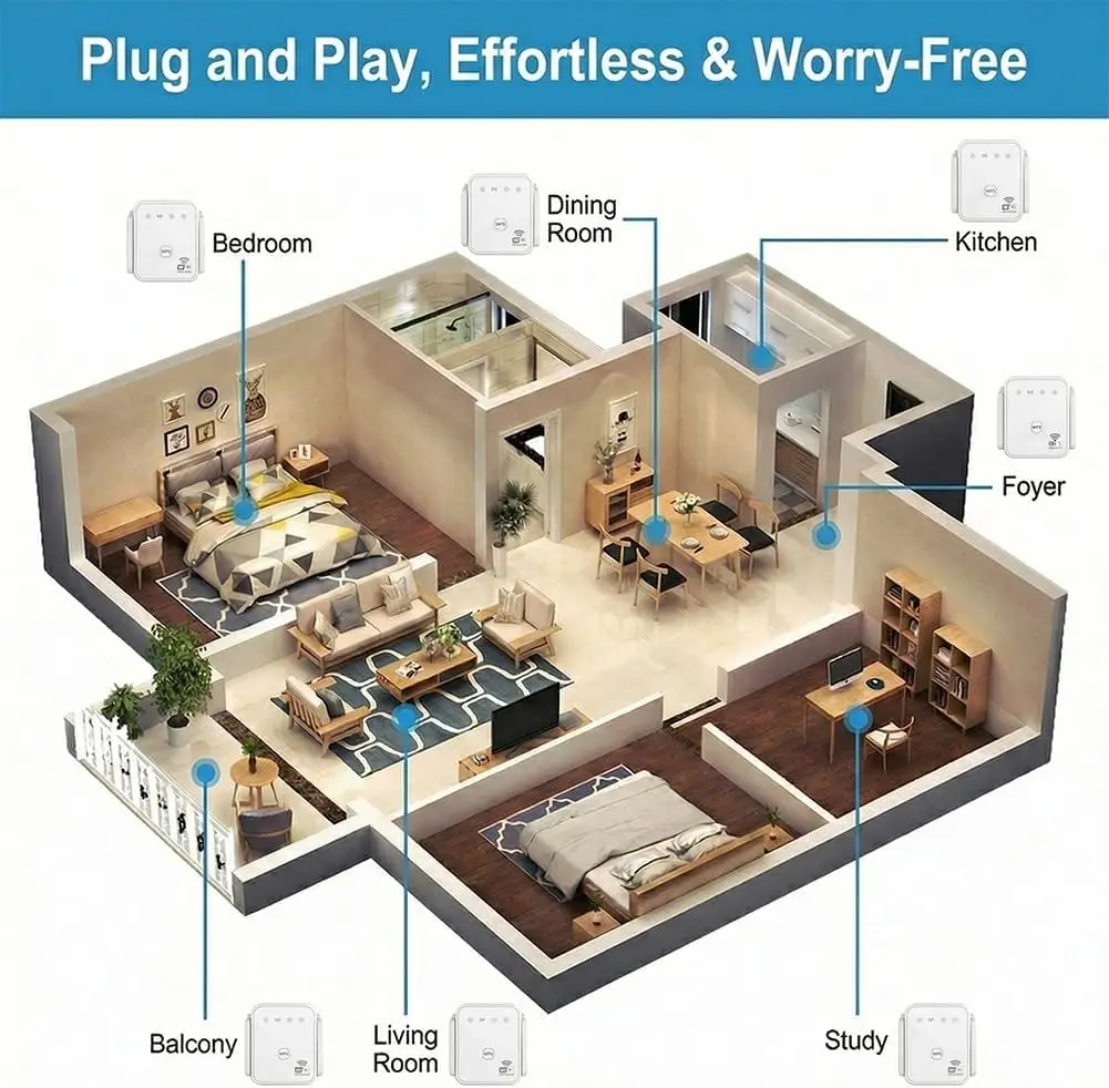 WiFi Repeater 300Mbps 2.4GHz Wireless WIFI Amplifier - Image 4