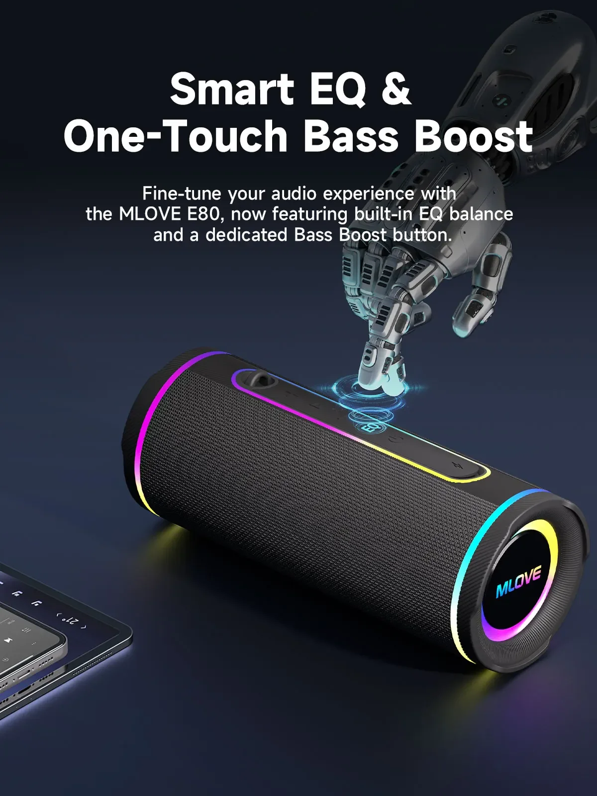 MLOVE E80 Portable Bluetooth Speaker - Image 2