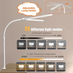Double Head LED Desk Lamp - Thumbnail Image 2