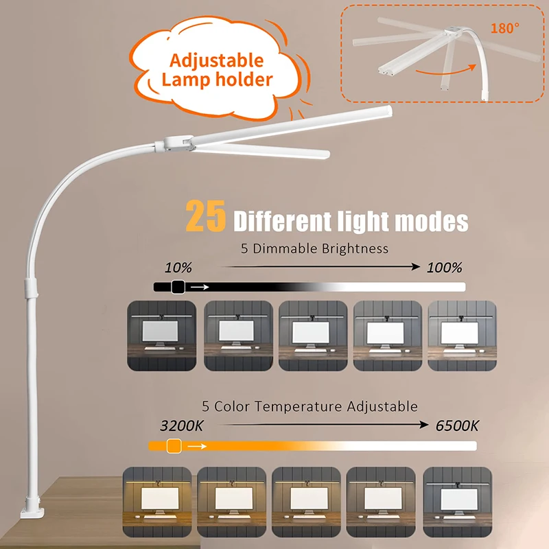 Double Head LED Desk Lamp - Image 2