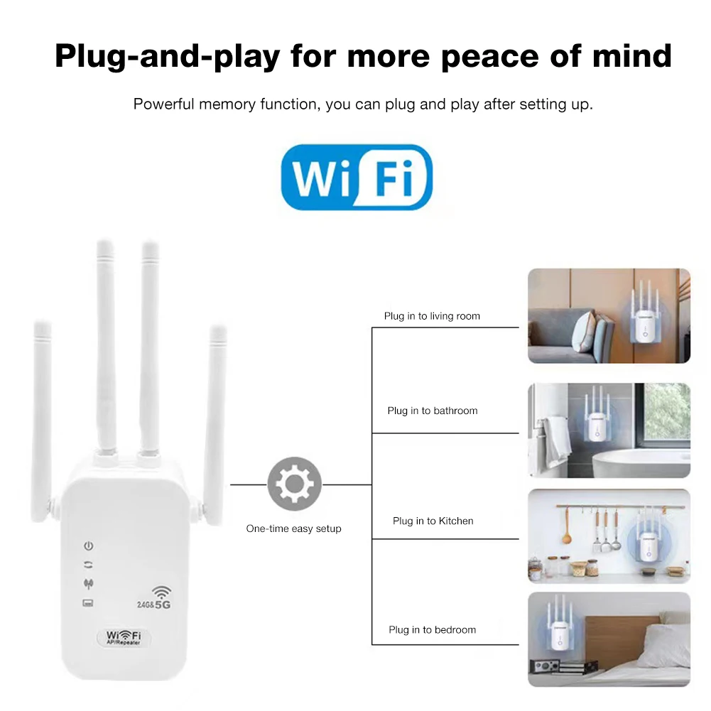 Dual-Band 2.4G 5G WiFi Repeater Signal Booster WiFi Extender 802.11bgn Gigabit Router with WPS EU/US Plug Type WiFi Amplifier - Image 7