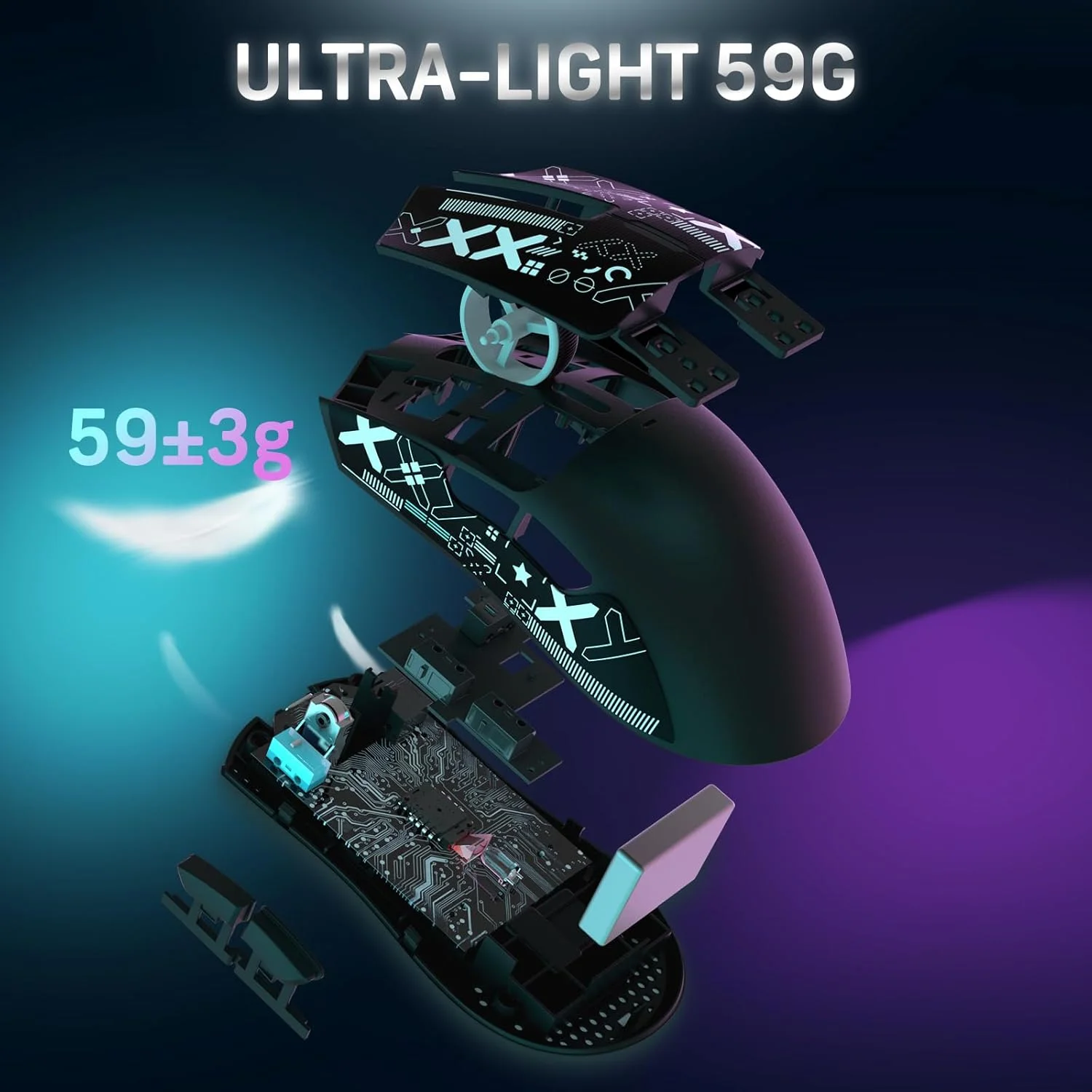 X11 Wireless Gaming Mouse with RGB Magnetic Charging Dock - Image 4
