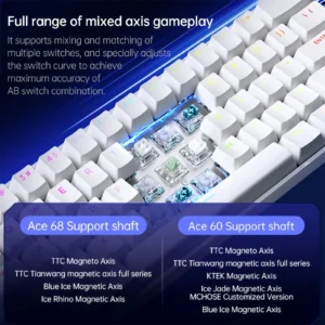 ACE 68 Wired Magnetic Switch Gaming Keyboard Hall Effect Rapid Trigger Programmable RGB 8K Hz DKS/MT/TGL/RS/SOCD Keyboard - Thumbnail Image 3