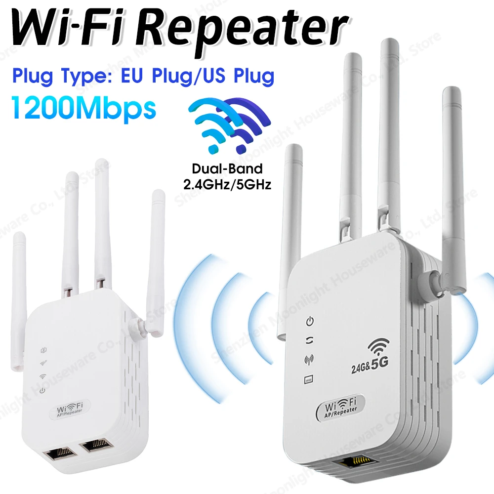 Dual-Band 2.4G 5G WiFi Repeater Signal Booster WiFi Extender 802.11bgn Gigabit Router with WPS EU/US Plug Type WiFi Amplifier - Image 2