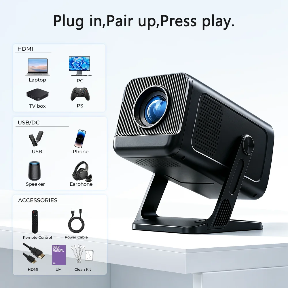 Smart Projector with Android 14.0 & WiFi 6, 4K Support - Image 5