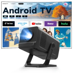 Smart Projector with Android 14.0 & WiFi 6, 4K Support