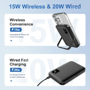 Magnetic Power Bank 10000mAh Wireless Charger for iPhone 15/14/13/12 Series - Thumbnail Image 2