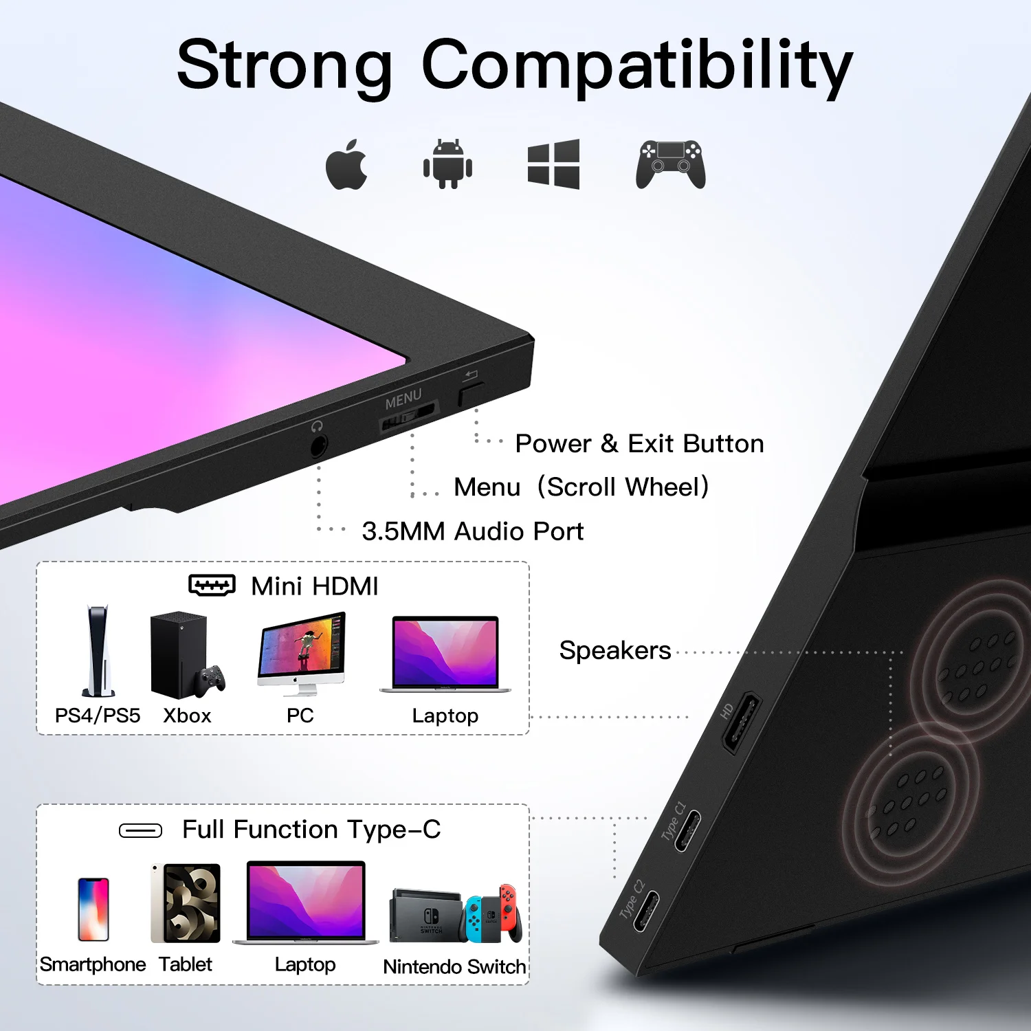 15.6 inch Portable Monitor for Laptop with HDR - Image 2