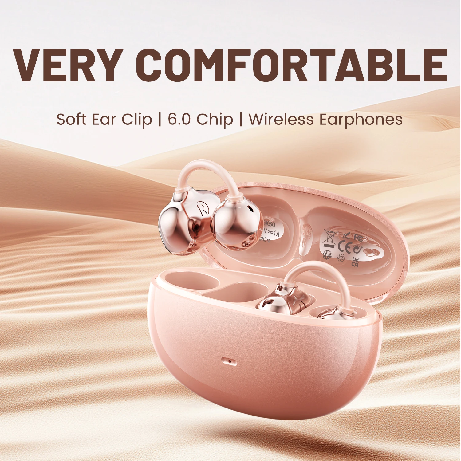Open Ear Clip Headphones, Bluetooth 6.0, Built-in Microphone And Ear Hook, - Image 1