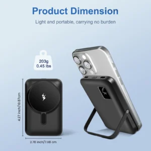 Magnetic Power Bank 10000mAh Wireless Charger for iPhone 15/14/13/12 Series - Thumbnail Image 4