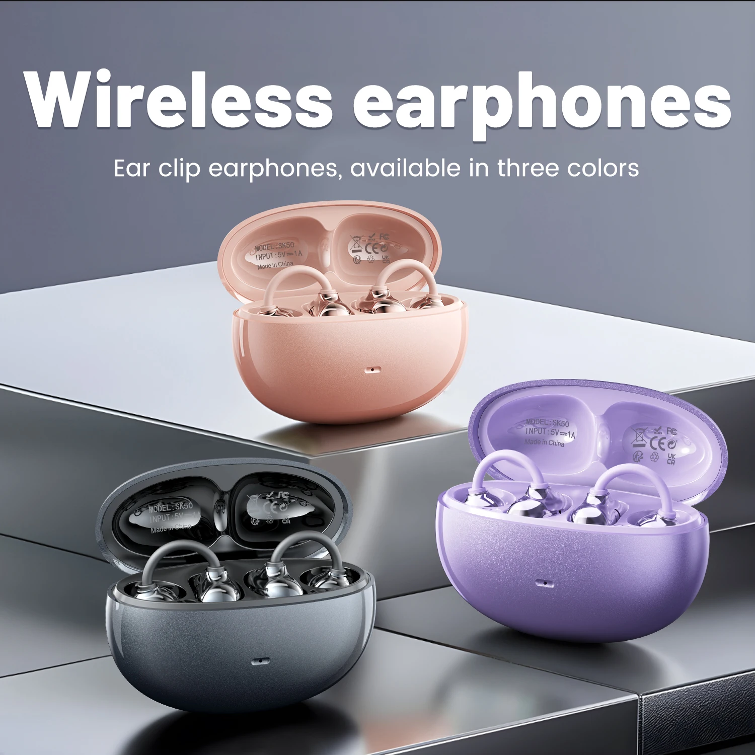 Open Ear Clip Headphones, Bluetooth 6.0, Built-in Microphone And Ear Hook, - Image 3