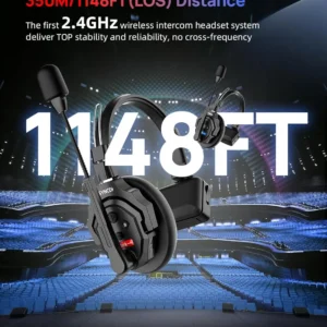 XTALK X2 X5 2.4G Wireless Intercom Headset 24H Working Time - Thumbnail Image 3