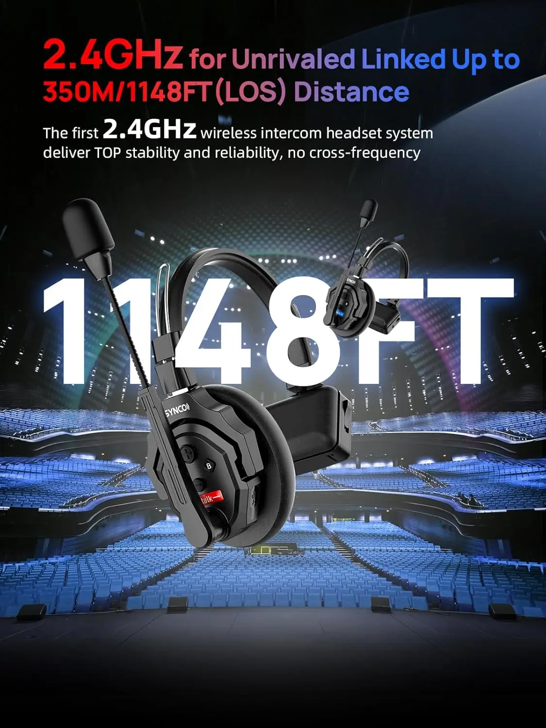 XTALK X2 X5 2.4G Wireless Intercom Headset 24H Working Time - Image 3