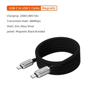 CABLETIME USB C Cable Magnetic Cable Type C Fast Charging Cable for iPhone 17/16 iPad Air Pro