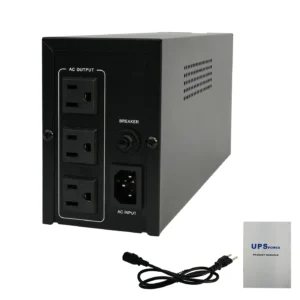 1000VA/600W 120V UPS Power Supply Battery Standby Power with 3 Outlets and LCD Display Surge Protector for Home and Office - Thumbnail Image 5