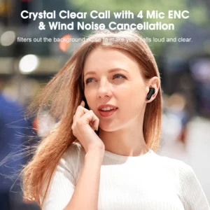 Wireless Bluetooth 5.3 28dB Noise Cancellation 4 Mics - Thumbnail Image 4