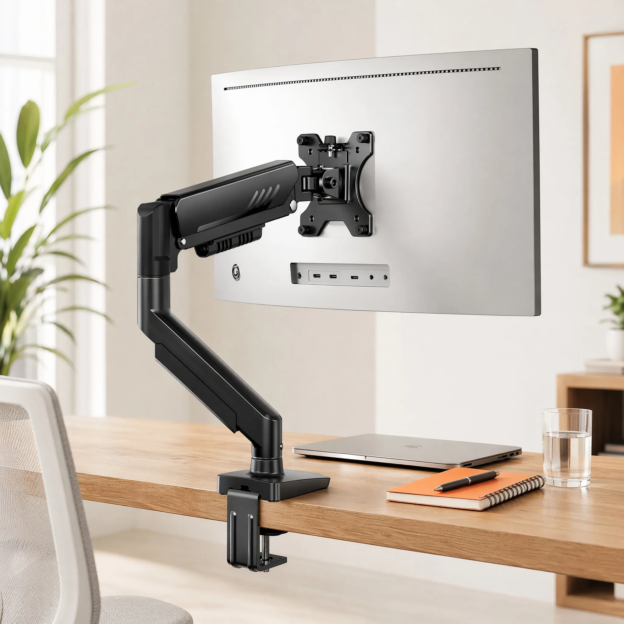 Single Monitor Arm 13-34 Inch, Adjustable Gas Spring Arm, - Image 1