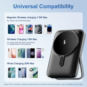 Magnetic Power Bank 10000mAh Wireless Charger for iPhone 15/14/13/12 Series - Thumbnail Image 3